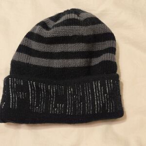 FA Striped Black and Gray Beanie